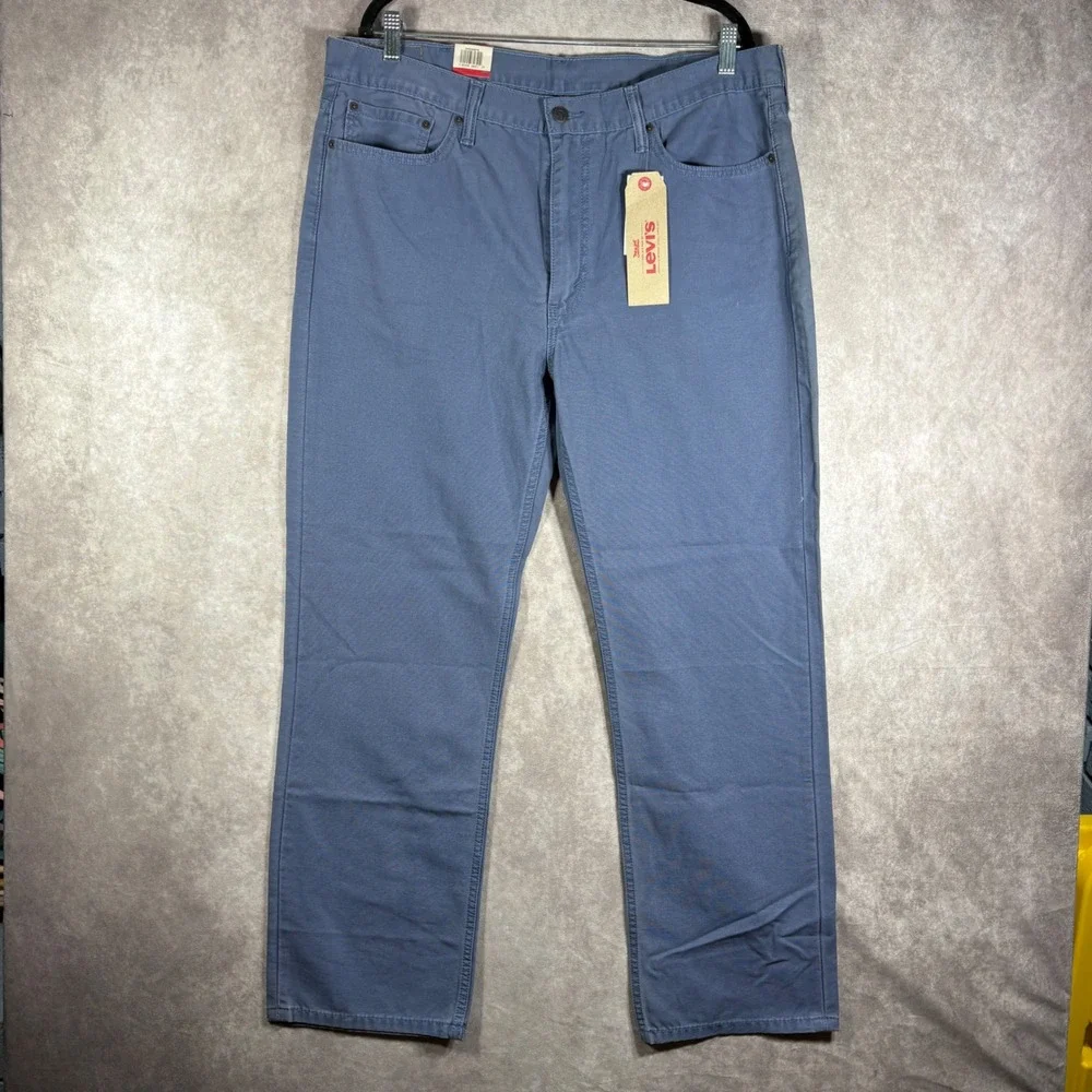 Levi's Pants Mens Size 38x30 Blue 514 Straight Leg Cotton Casual Trousers NEW